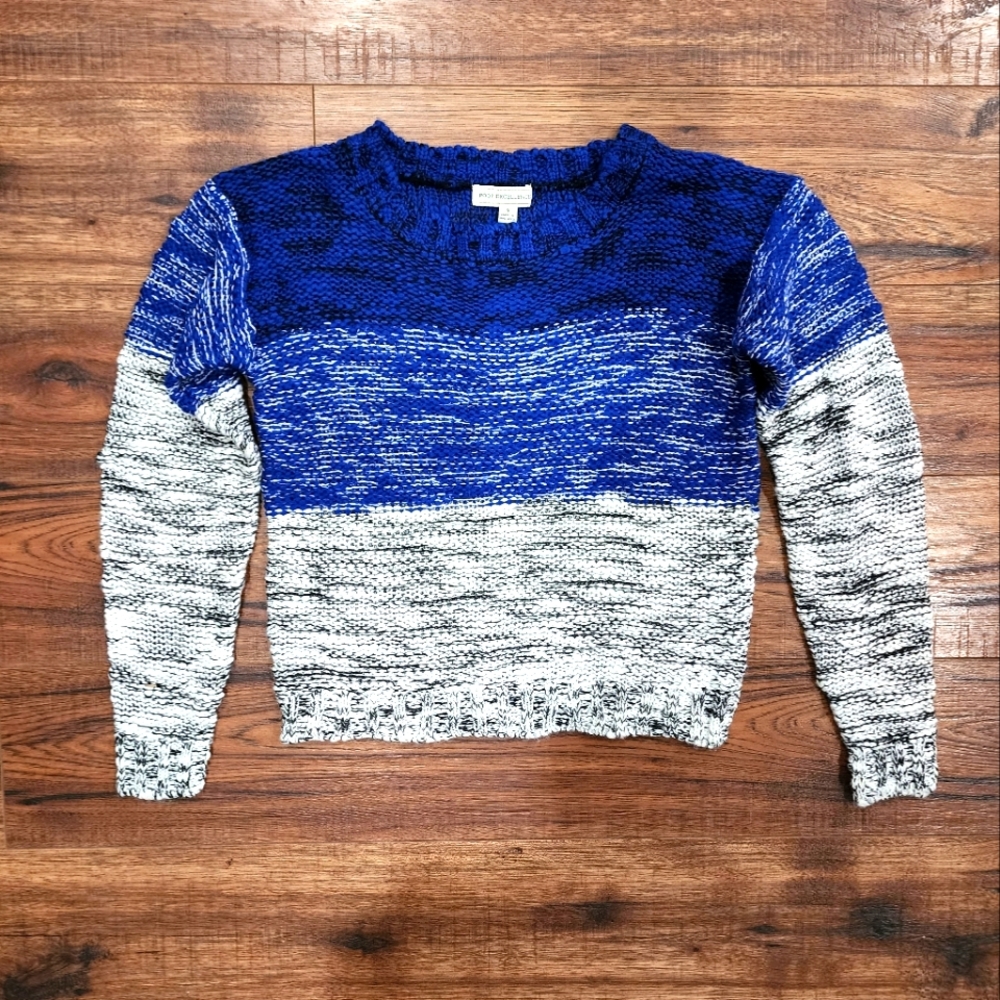 Poof Excellence Colorblock Cropped Sweater